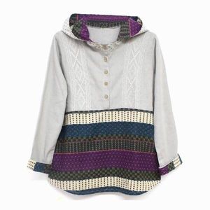 BOHO AZTEC PULLOVER HOODIE